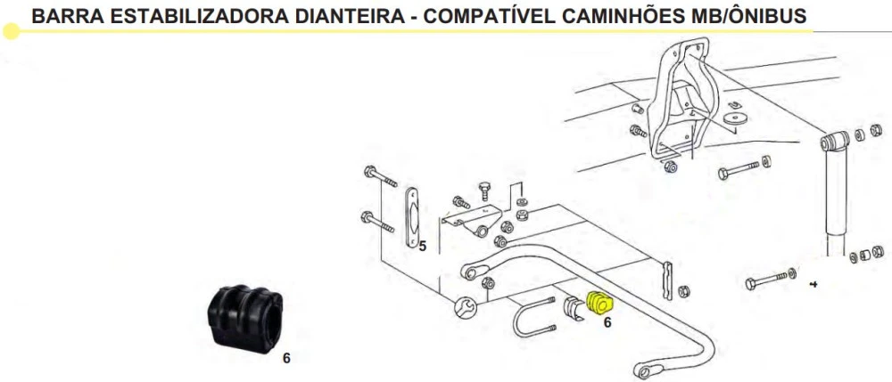 Bucha Da Barra Estabilizadora Dianteira Mb 912/913/914