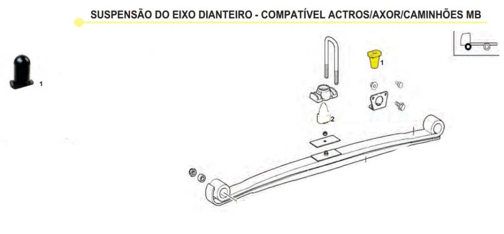 Batente Mola Suspensão Eixo Dianteiro Axor e Actros