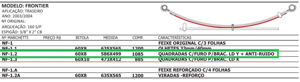 Segunda Mola Traseira Nissan Frontier 4x4 2002 Até 2006