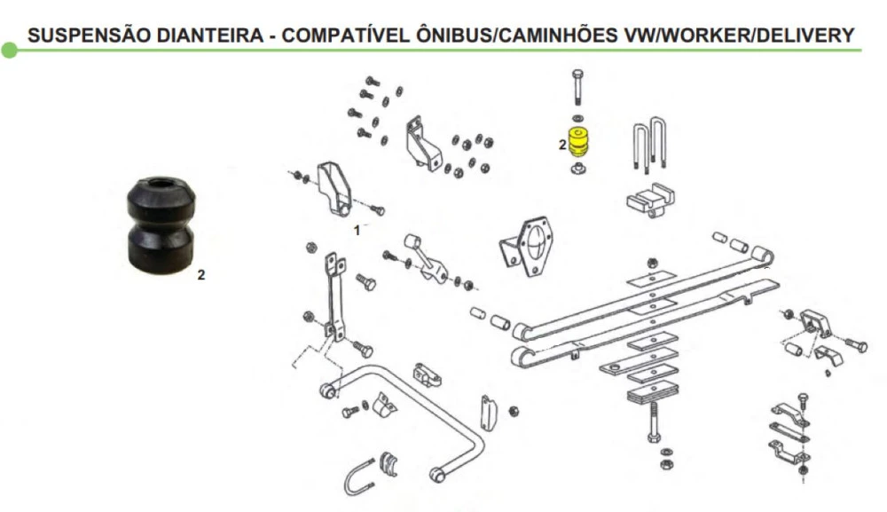 Batente Suspensão Dianteira Vw 7100 / 8140 / 8100 / L80 / 7110 / 7120 / 8120 / 8150