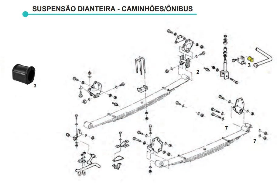 Bucha Da Barra Estabilizadora Dianteira Cargo 1723 2422 2428 2429 2628 4432