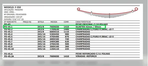 Mola Mestre Traseira Ford F-350