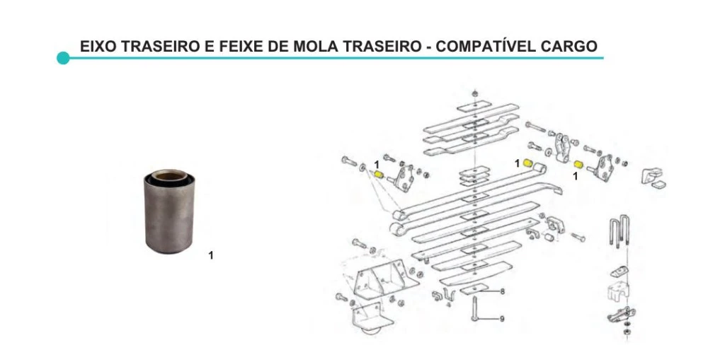 Bucha da Mola Traseira Vw 8140/8150 Cargo 814/815