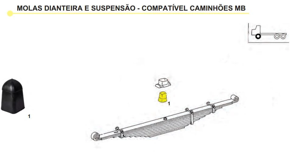 Batente Mola Suspensão Eixo Dianteiro Mercedes 1113/1313/1513 e Atron