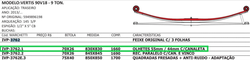 Mola Mestre Traseira Iveco Vertis 90v18