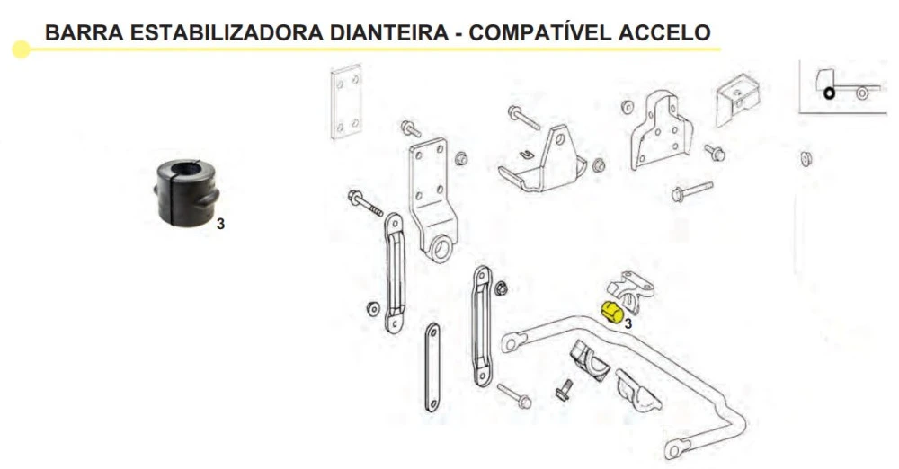 Bucha Da Barra Estabilizadora Dianteira Atego