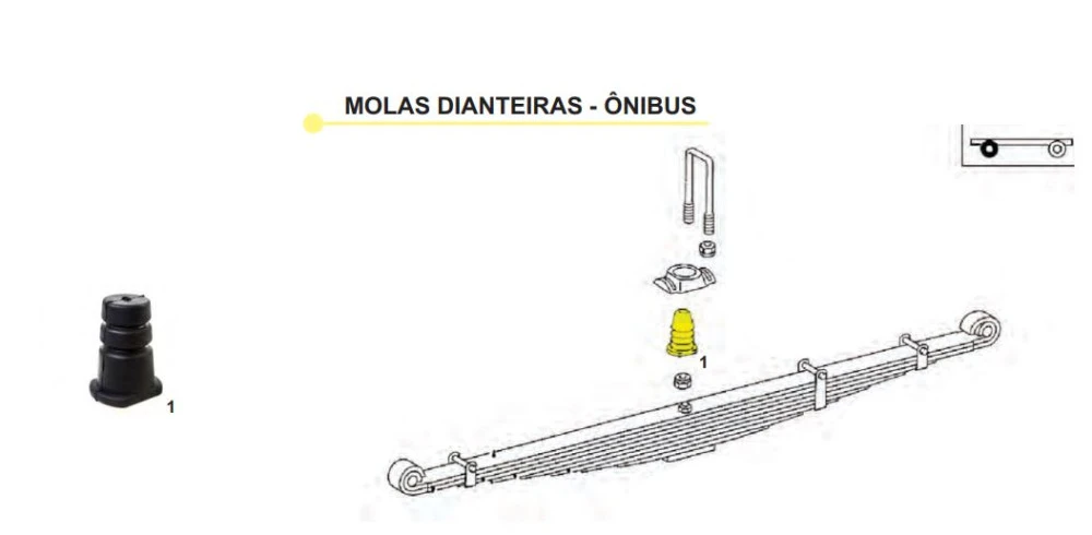 Batente Mola Suspensão Eixo Dianteiro Ônibus Mercedes