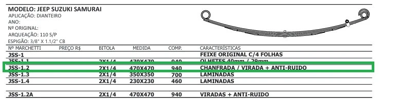 Segunda Mola  Dianteira Jeep Suzuki Samurai