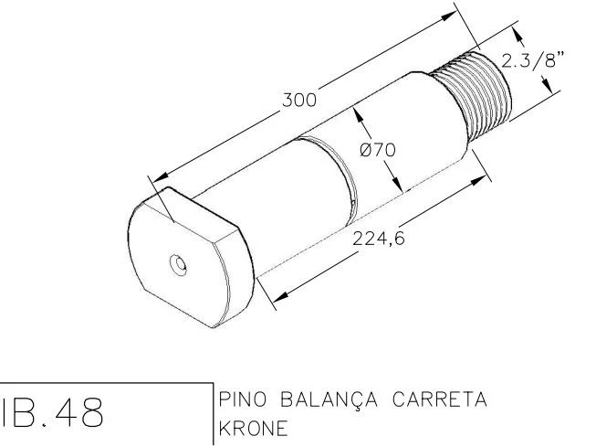 Pino Balança Carreta Krone Ø 70mm