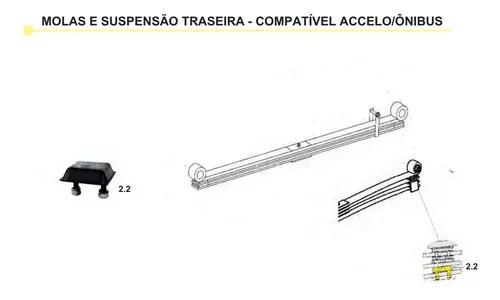 Kit Com 2 Batentes De Mola Traseira Mercedes Accelo