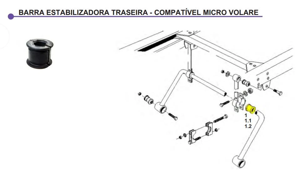 Bucha da Ponta da Barra Estabilizadora Traseira Micro Volare A6
