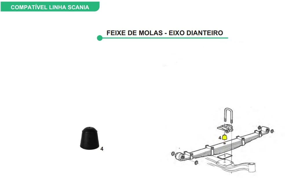 Batente Mola Suspensão Eixo Dianteiro Scania 112/113