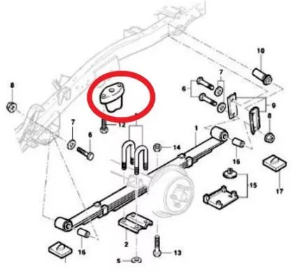 Batente Suspensão Traseira S10 1998/2011 (Borracha)