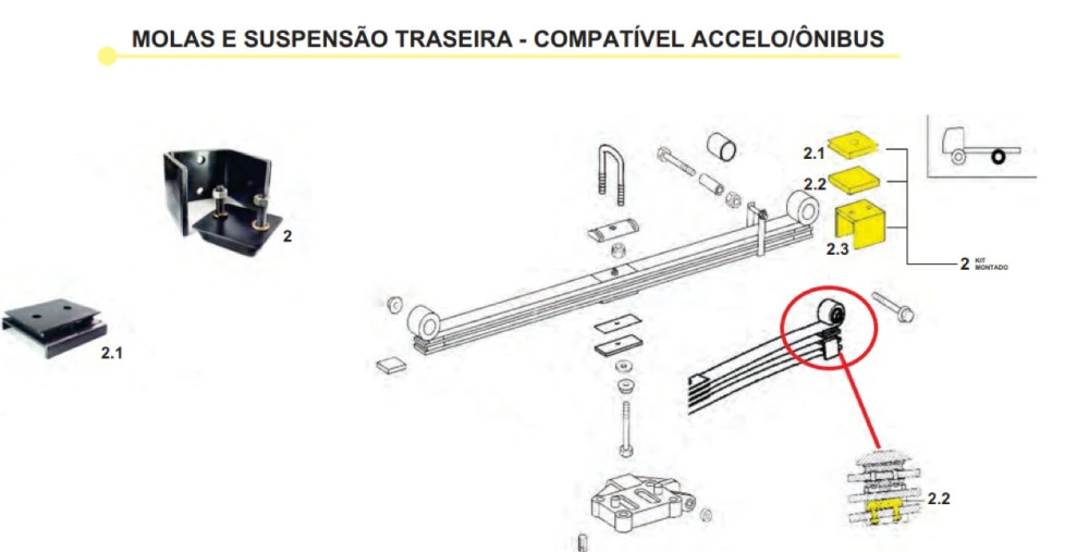 Kit Batente Traseiro Mola Accelo 815 915