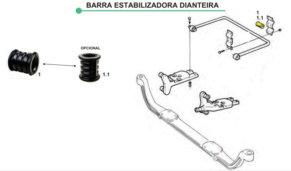 Bucha Barra Estabilizadora Ônibus Volvo
