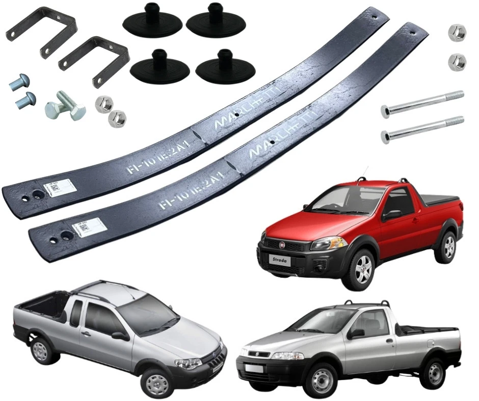 Kit 2 Molas Traseiras Reforçadas Fiat Strada 1996 a 2026 | 1.3 1.4 1.8