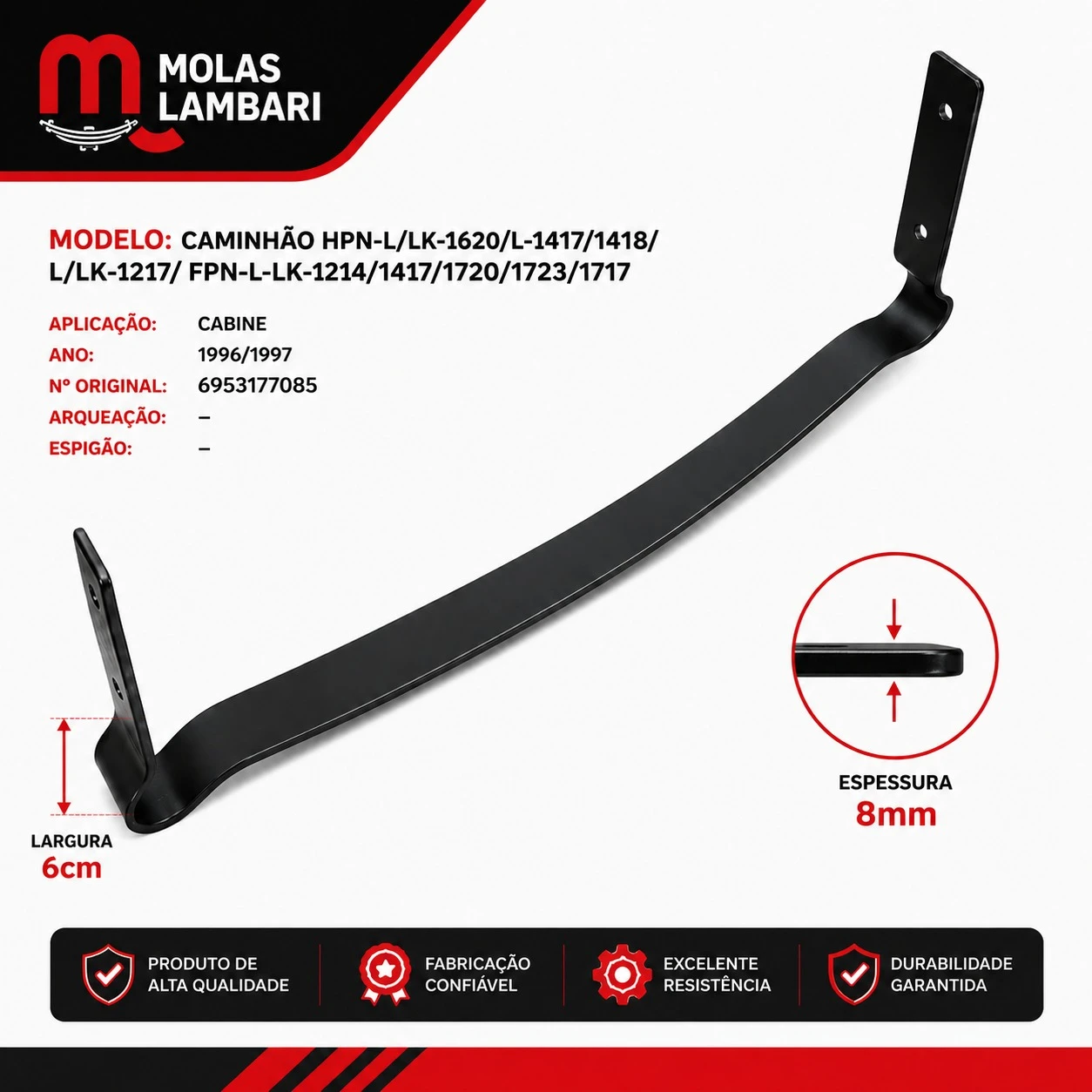 Mola Da Cabine Mercedes LK-1620/L-1417/1418/1720/1723/1717