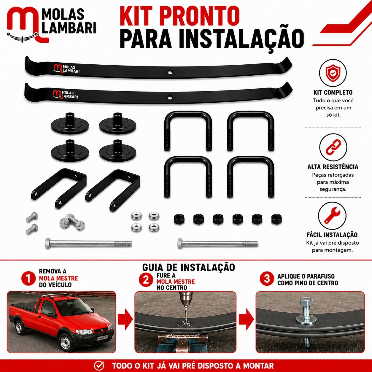 KIT 02 MOLAS REFORÇO TRAS FIAT STRADA